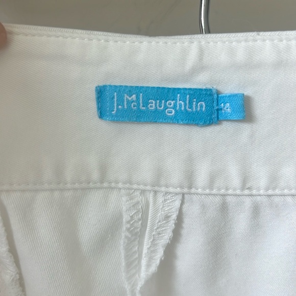 J. McLaughlin White Straight Leg Cotton Pants - Picture 4 of 9